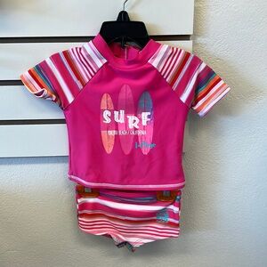 NWT ROCOCO SWIM BABY RASHGUARD SET PINK